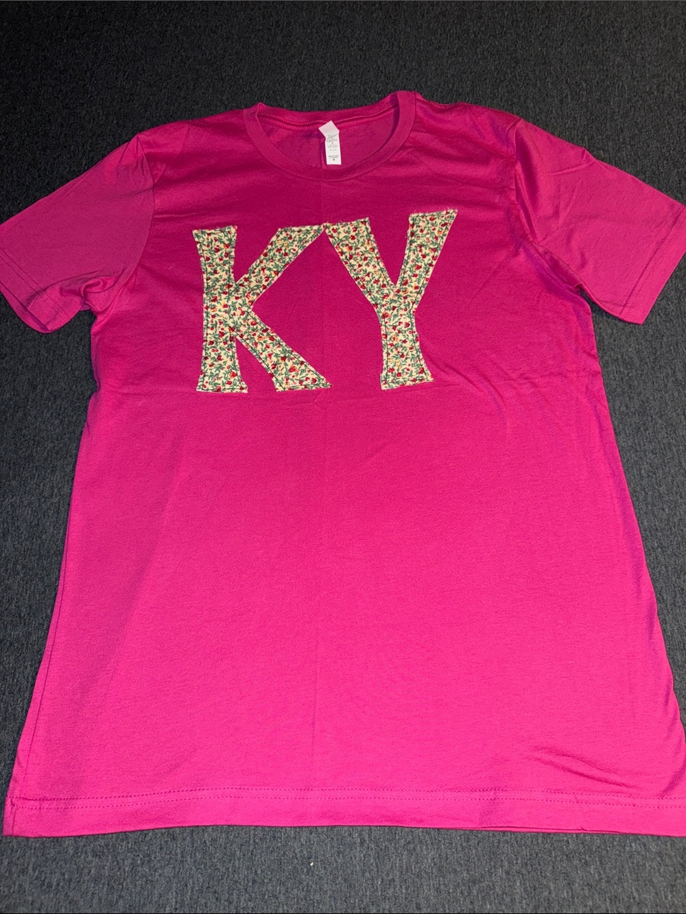 Bella Canvas Hot Pink KY Floral Appliqué Tee